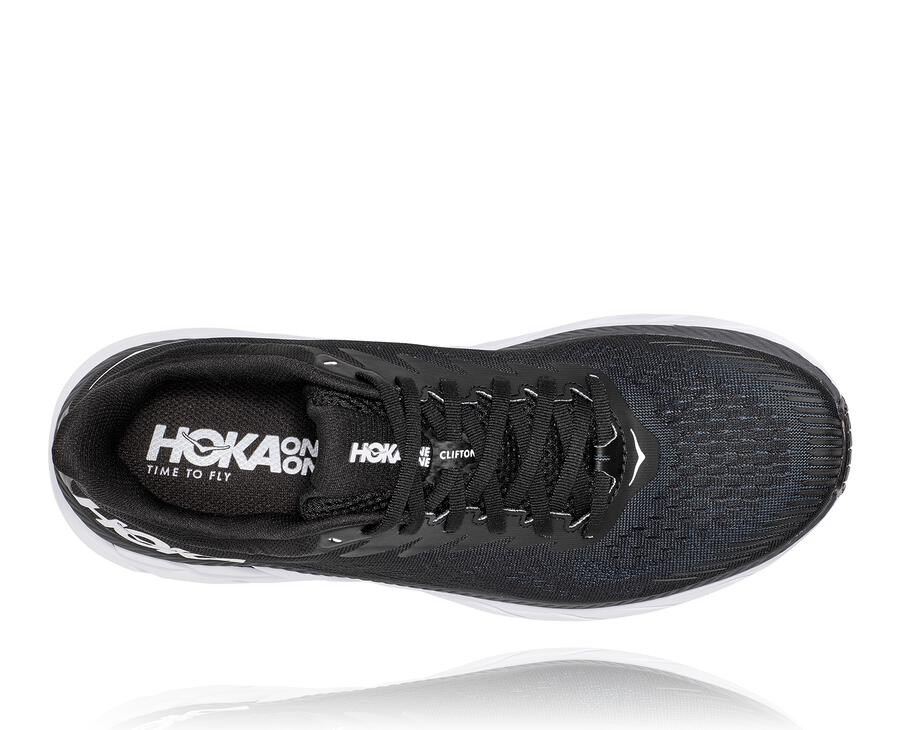 Hoka One One Hardloopschoenen Heren - Clifton 7 - Zwart/Wit - JX3804961